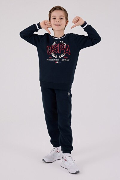 U.S. Polo Assn. Детски екип US Polo Assn за момчета, 4-15 години - тъмносин