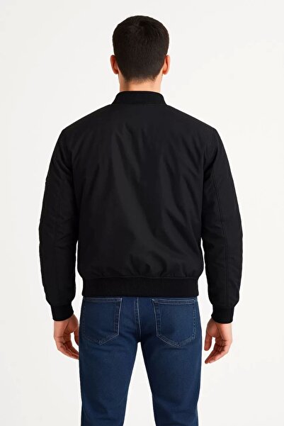 LUMİART Men's Bomber Jacket – Zippered, Quilted Inner Lining, Water-Repellent Fabric, Regular Fit, Long Sleeves.