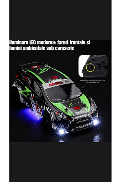 DrKala Remote Control Car, Ford Rally Model, RC Drift Car, 1:24, 2 Tire Sets, Green