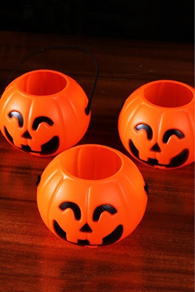 BeySüS Cadılar Bayramı Halloween Mini Balkabağı Kova 6'lı Set