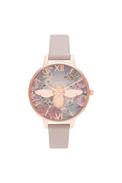Olivia Burton Quartz Analog Grey Dial Leather Strap Watch for Women