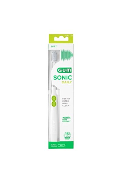 GUM Electric Toothbrush, GUM, Sonic Daily, Efficient Cleaning with 12,000 Vibrations, White Color