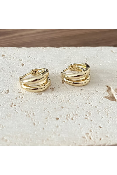 ATELİER GİZEM Xuping kararmaz 14k gold çelik halka küpe