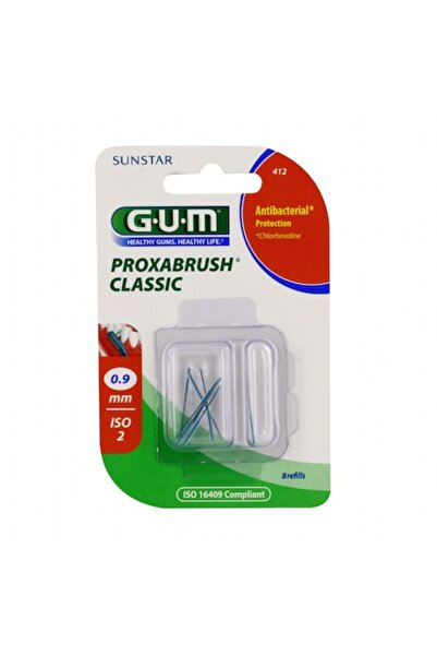 GUM Set 8x Interdental Brushes, GUM, ProxaBrush, Deep Cleaning, Treated with Chlorhexidine, 0.9mm