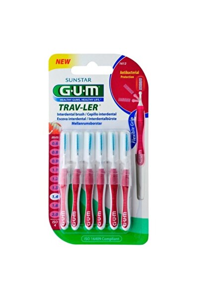 GUM Set 6 periuțe interdentare, GUM, Trav-Ler, curățare profundă, tratate cu clorhexidină, 1,4 mm