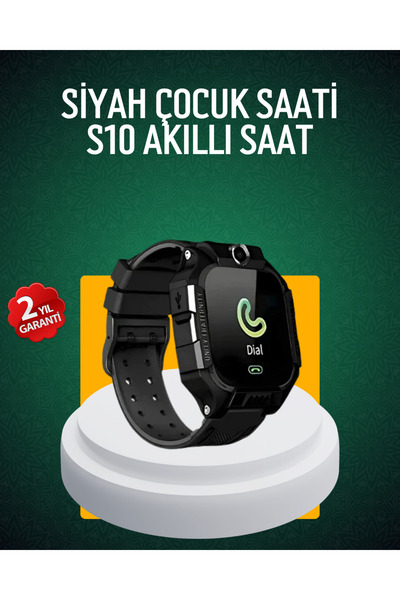 UCUZTEKNO S10 Siyah Çocuk Takip Saati Güvenli Alan Uyarısı ve Sesli Mesaj
