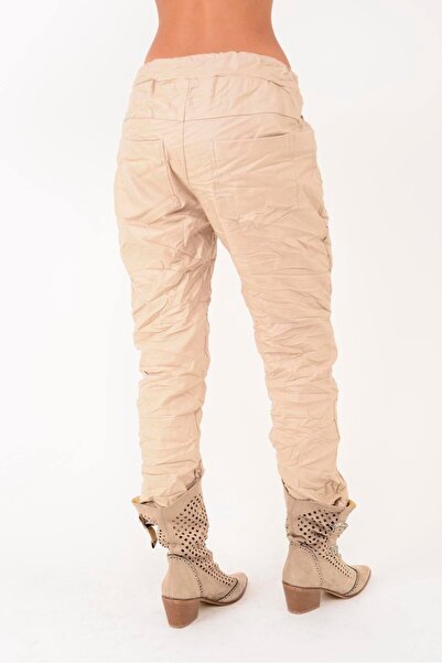 Park Moda 22078 Faux Leather Pants with Elastic Waist