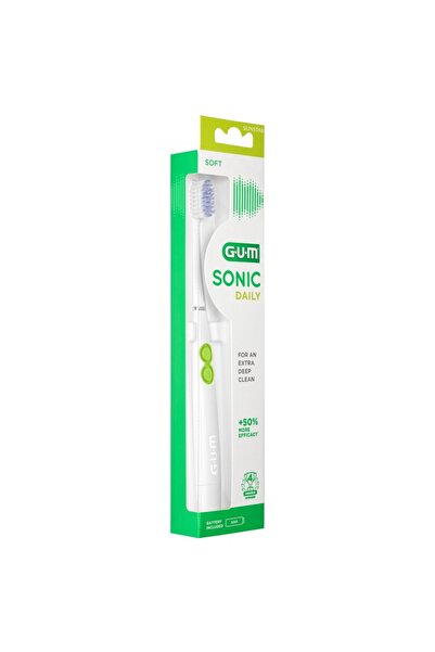 GUM Electric Toothbrush, GUM, Sonic Daily, Efficient Cleaning with 12,000 Vibrations, White Color