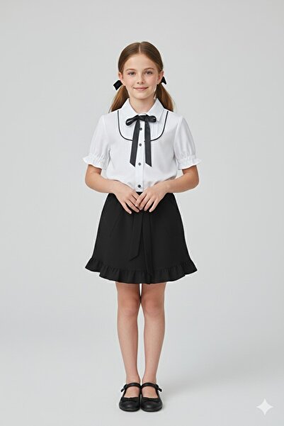 nacar çarşı Set cămașă albă cu fustă cu volane pentru fete 29 octombrie 23 ap...