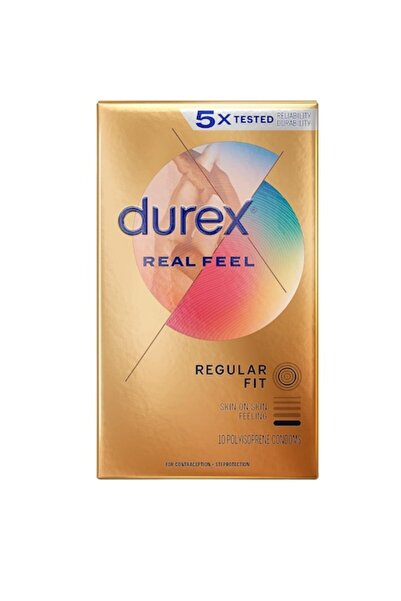 Durex Set 10x Condoms, Durex, Real Feel, Latex-Free, Allergen-Free, Ultra Thin