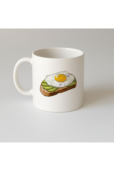 MODA كوب بورسلين هدية مطبوع عليه بيضة الأفوكادو