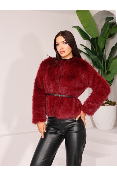 Vegove Lolita Kürk Bordo