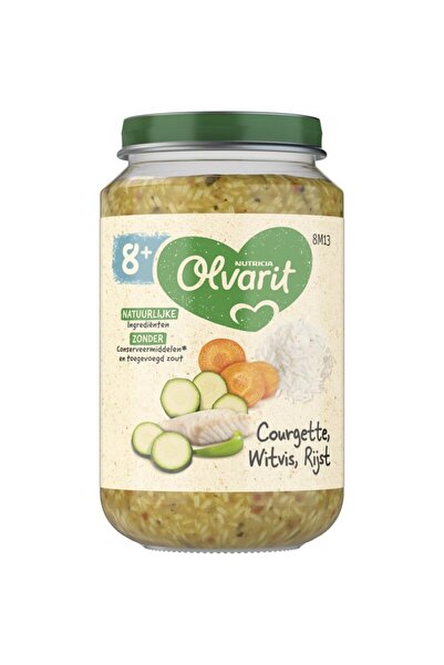 Olvarit mancare pentru bebelusi Peste, Dovlecei si Orez 8+ luni, 200g