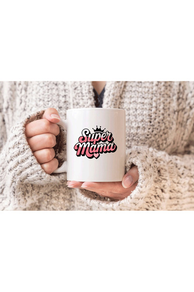 MODA كوب بورسلين هدية مطبوع عليه Super Best Mom Mama Mother Mother