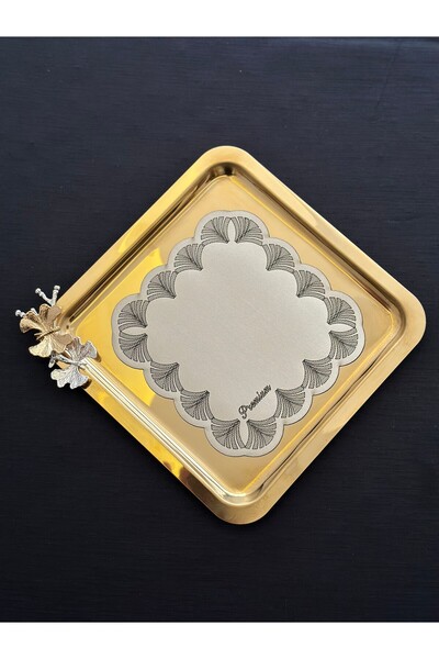 Bayrakkızoğlu tekstil 6’lı Bir tarafı ipek saten bir tarafı deri Kahve Sunum ...