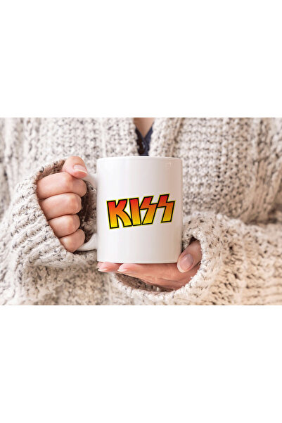 MODA كوب بورسلين مطبوع عليه فرقة موسيقى Kiss Music