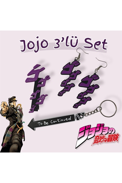 Bilgin Üretim JoJo’s Bizarre Adventure Temalı 3’lü Set – Küpe, Saç Tokası ve ...