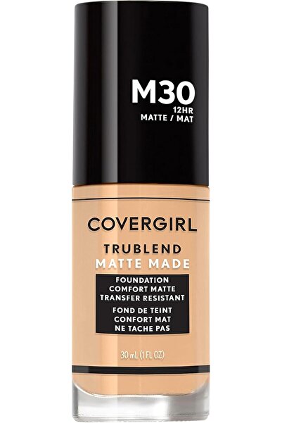covergirl TruBlend Matte Made Liquid Foundation, M30 Honey, 1oz – Oil-Free, Long-Wear Formula