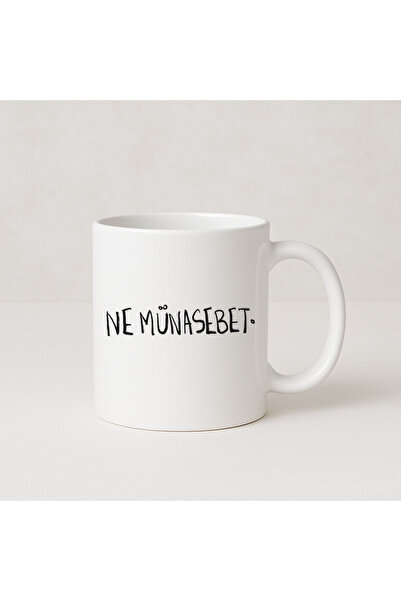 MODA كوب بورسلين هدية مطبوع عليه Ne Münasebet