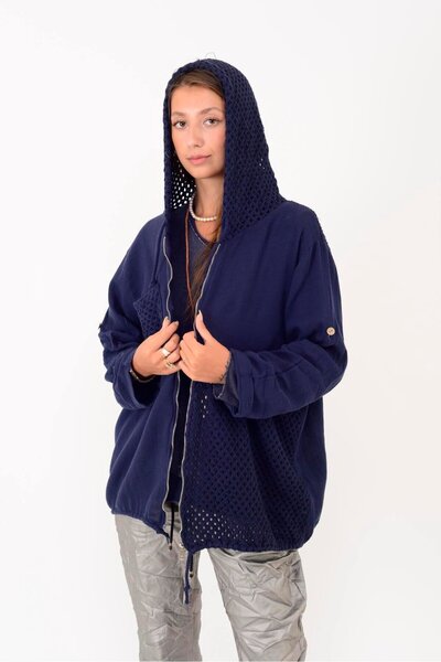 Park Moda 25121 AJUR DETAYLI KAPÜŞONLU FERMUARLI CEKET