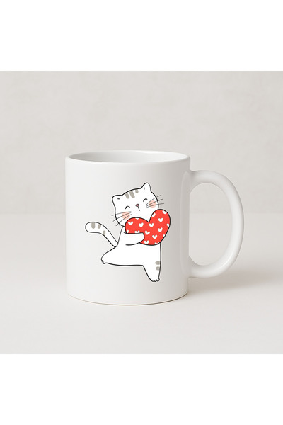 MODA كوب بورسلين هدية مطبوع عليه قطة لطيفة