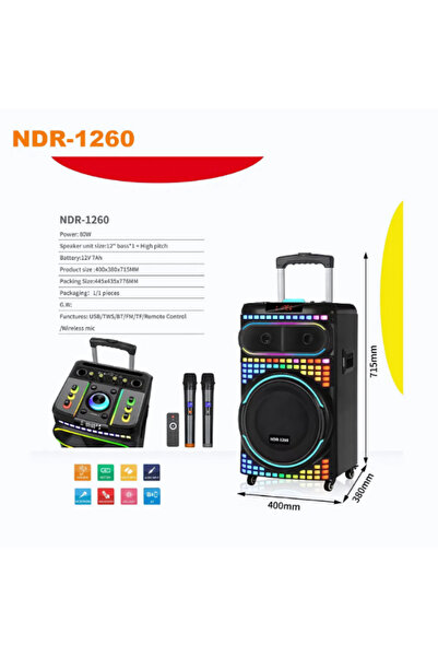joyplus NDR-1260 12''x1 İNÇ 80 W OUTPUT POWER PARTİ ORGANİZASYON DÜĞÜN ETKİNL...