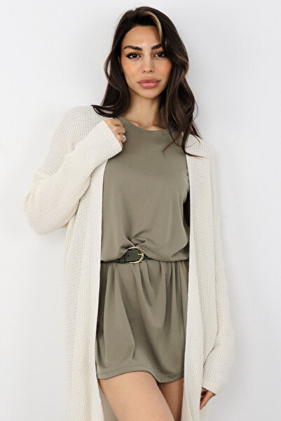 Suziş Textured Long Cardigan Cr8003
