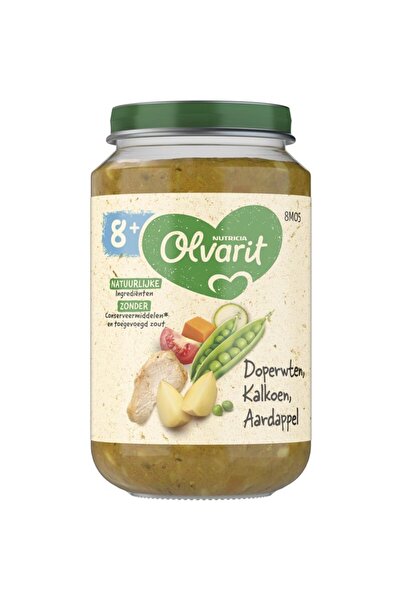 Olvarit Βρεφική τροφή Γαλοπούλα, πατάτα και μπιζέλια 8+ μηνών, 200 g
