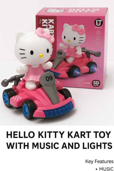 TSUMAB Hello Kitty Kart Toy with Music and Lights