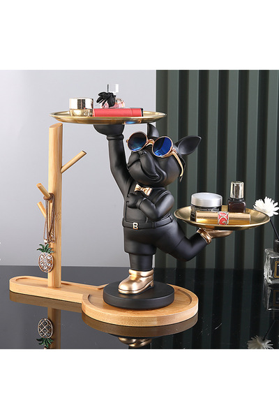 Art Decor New Home Decoration Bulldog Key Desktop Storage Organizer Resin Crafts Household Storage Dog