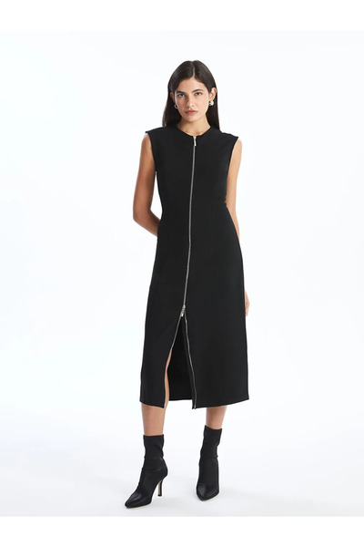 LC Waikiki Lcwaikiki Classic Black Crew Neck Dress