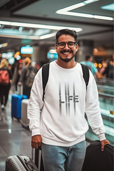 ArtYus Hanorac LIFE STRIPED Colorful Bass cu imprimeu s guler rotund