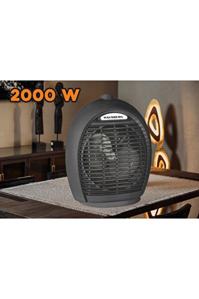 Hausberg Fan heater HB-8504NG, 2000 W, 3 power levels, safety system, Black