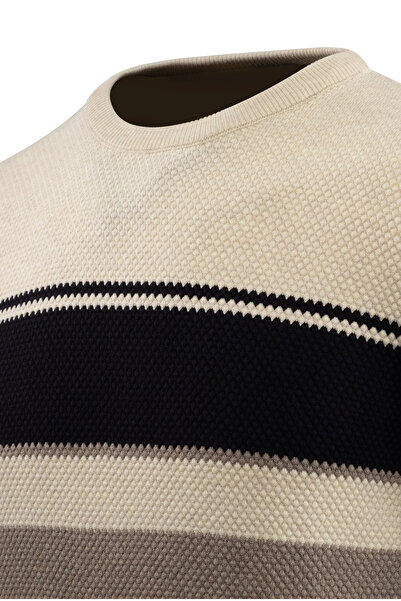 Çizgi Triko Ανδρικό πουλόβερ με λαιμόκοψη με μοτίβο πλεκτό κλασικό κορδόνι