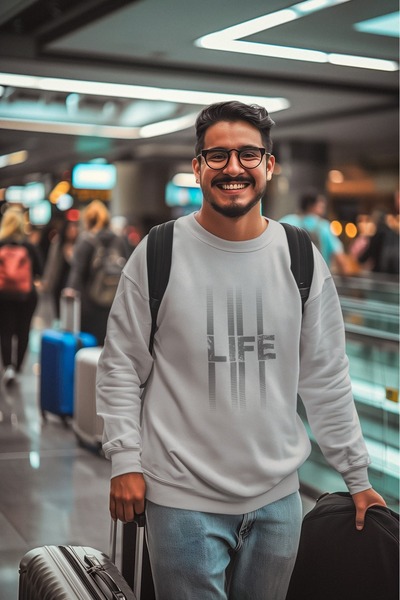 ArtYus Hanorac LIFE STRIPED Colorful Bass cu imprimeu s guler rotund