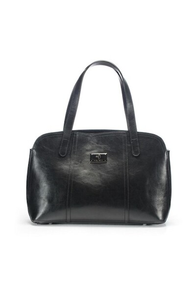 ANNA FELLINI Geanta dama piele, ANNA FELLINI, Papion mijlociu, negru, 37x10x2...