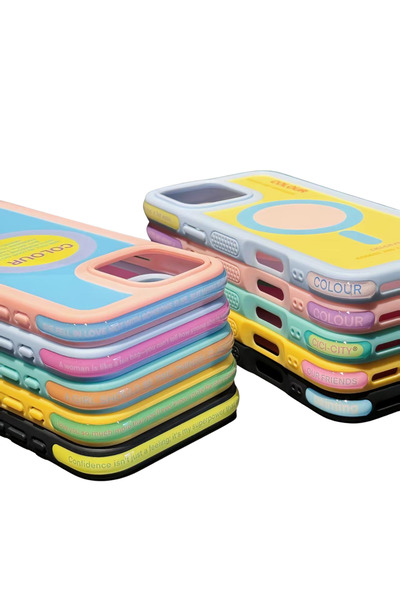 Nettech iPhone 15 Pro Max Uyumlu Renkli Darbelere Dayanıklı Kaymaz Yüzey Magsafe Kılıf