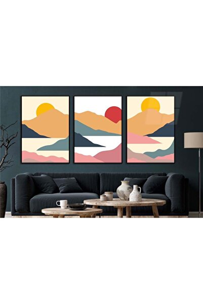 seninürünün Σετ 3 τεμαχίων με θέμα την τέχνη της εκτύπωσης σε πραγματικό γυαλ...