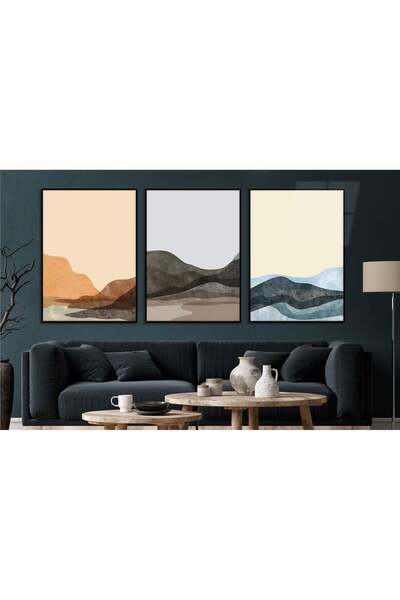 seninürünün Set de 3 picturi pe sticlă tematice de artă cu imprimare pe sticl...