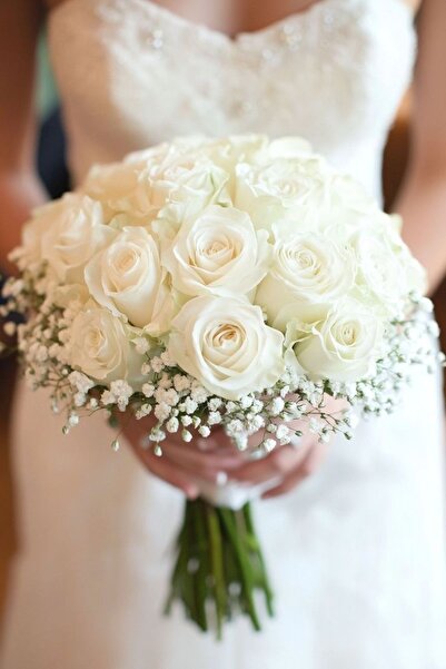 Diana Accessory BEYAZ GÜL AŞKIN VE SEVGİNİN SEMBOLÜ GELİN ÇİÇEGİ 15 ADET