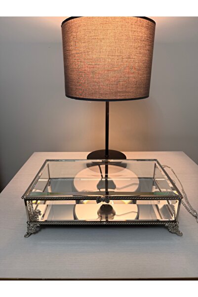 THE LİNSE Dekoratif Safir Cam Aynalı Söz Nişan Takı Çikolata Kutusu