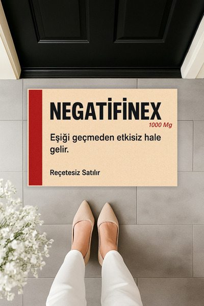 Dormot Modern Digital Printing Doormat - Fun Humor Negatifinex Front Door Mat 70X45Cm