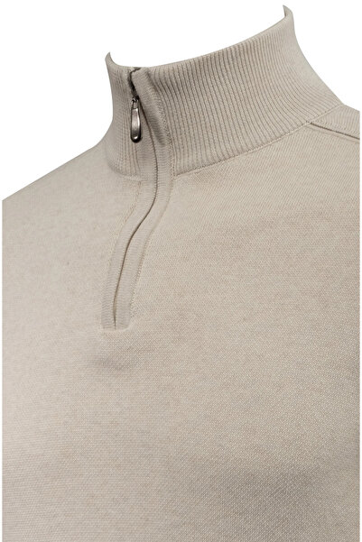 Çizgi Triko Ανδρικό πουλόβερ με φερμουάρ, μονόχρωμο, κλασικό κομμένο