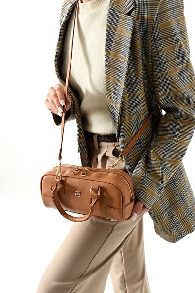 Çanta Trend Women's Camel Single Compartment Hand and Shoulder Crossbody Bag