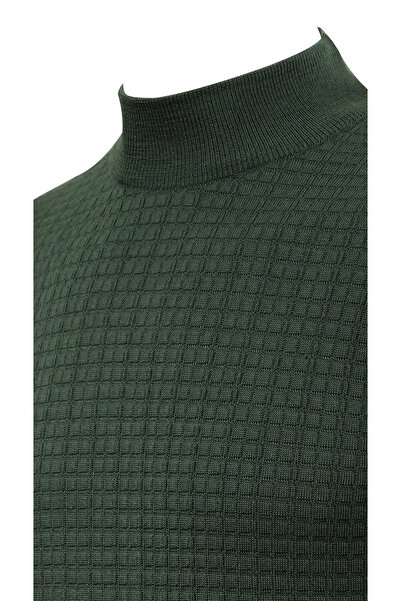 Çizgi Triko Ανδρικό πουλόβερ Half Fisherman Nefti με σχέδιο από ατσάλινο πλέγμα κλασικής εφαρμογής