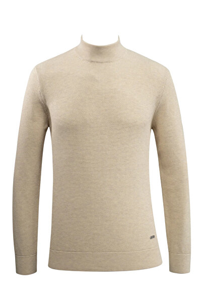 Çizgi Triko Чоловічий светр з блискавкою, напіврибальський, трикотажний, рельєфний, однотонний, класичний крій