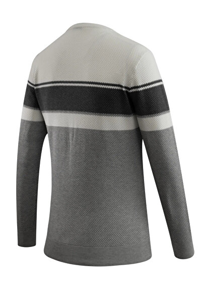 Çizgi Triko Чоловічий светр з круглим вирізом, трикотаж, візерунок «стільники», класичний крій