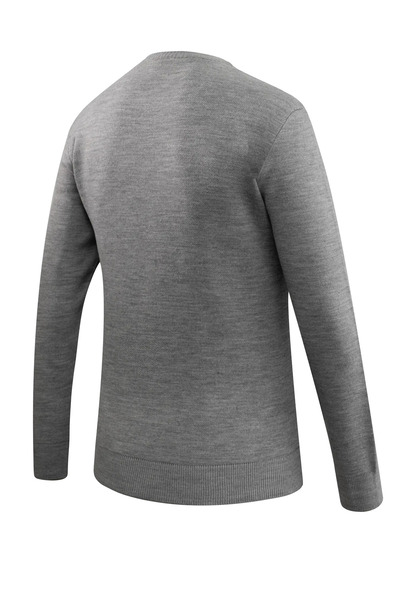 Çizgi Triko Men's Crew Neck Gray Sweater Knitwear Honeycomb Knit Solid Color Classic Fit