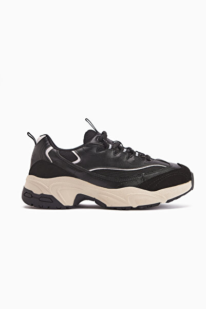 Limoya Rozhin Black Thick Sole Women's Sports Shoes