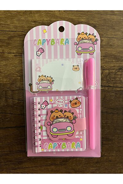 gülümse gel Kırtasiye Okul Seti Capybara Not Defteri ve Kalem Set Kapibara Ka...